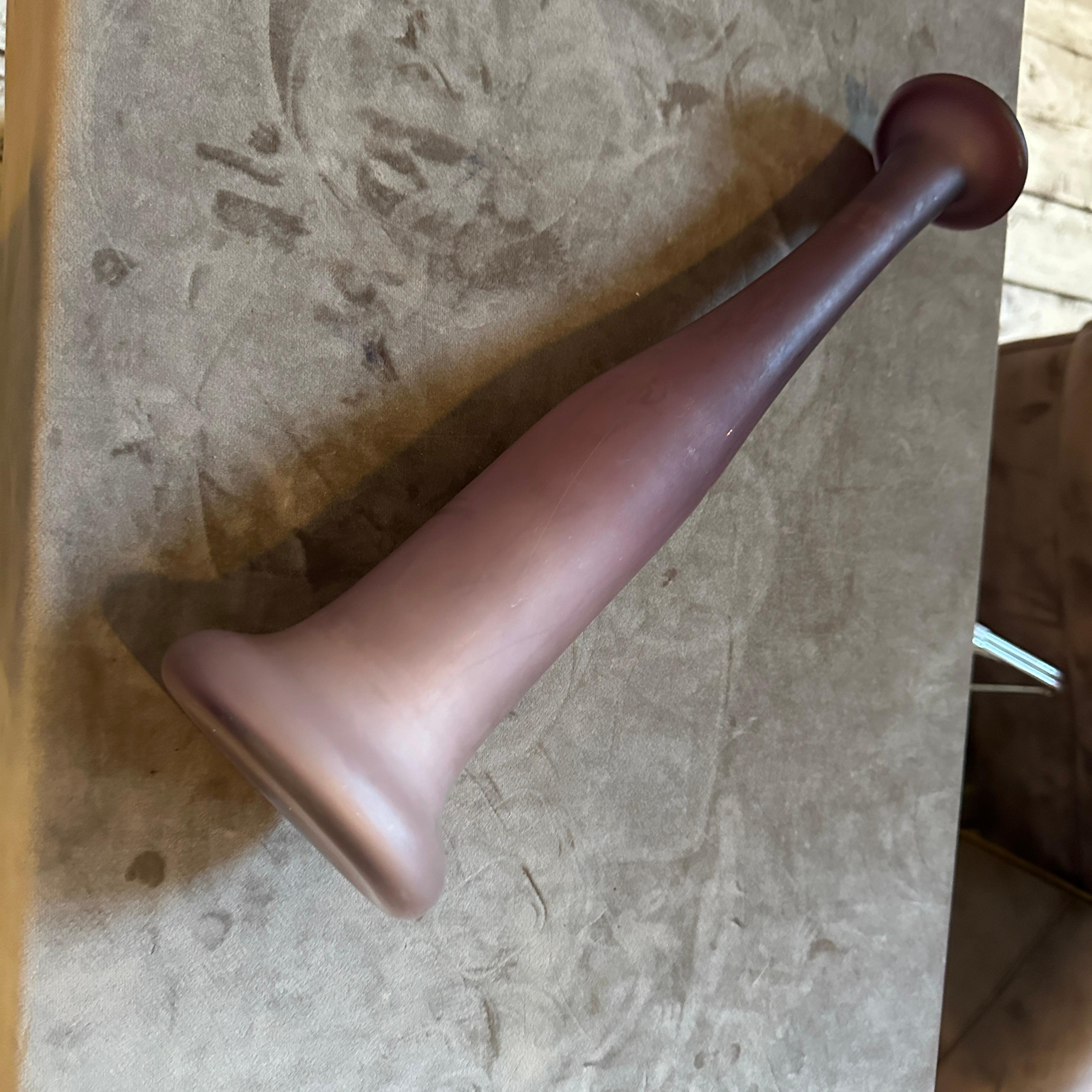 Italian 1960s Modernist Purple Scavo Murano Glass Vase by Cenedese For Sale