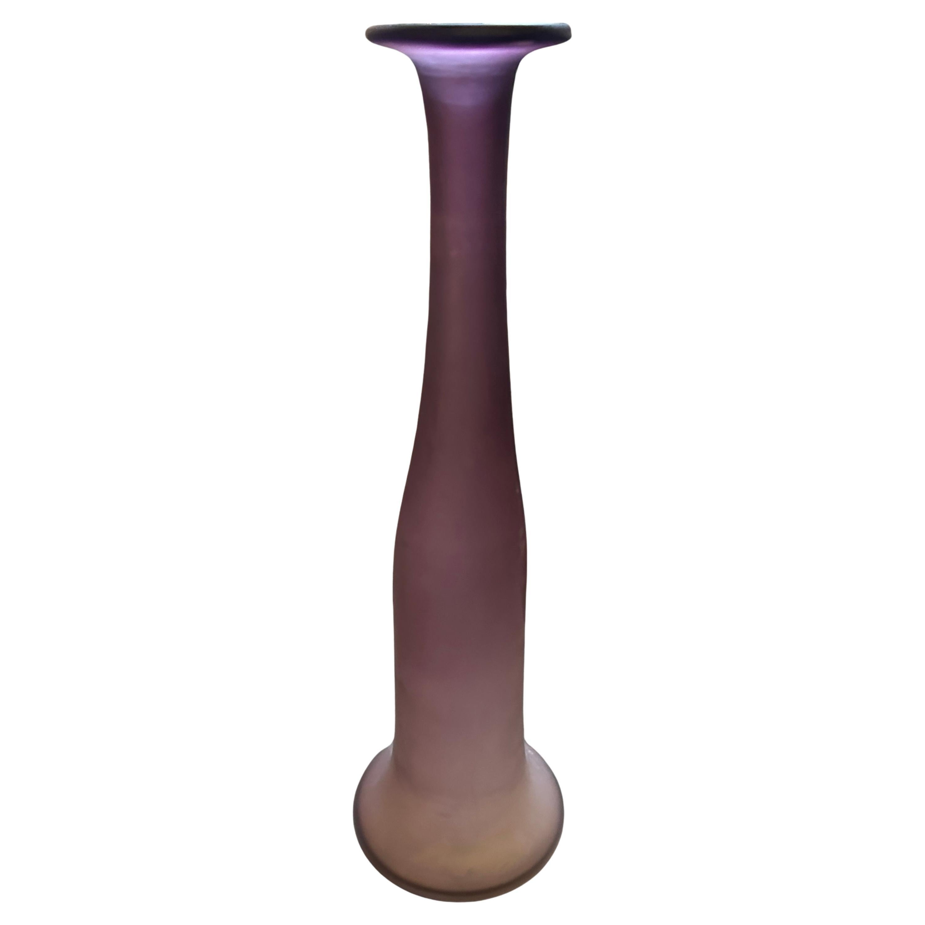 1960s Modernist Purple Scavo Murano Glass Vase by Cenedese