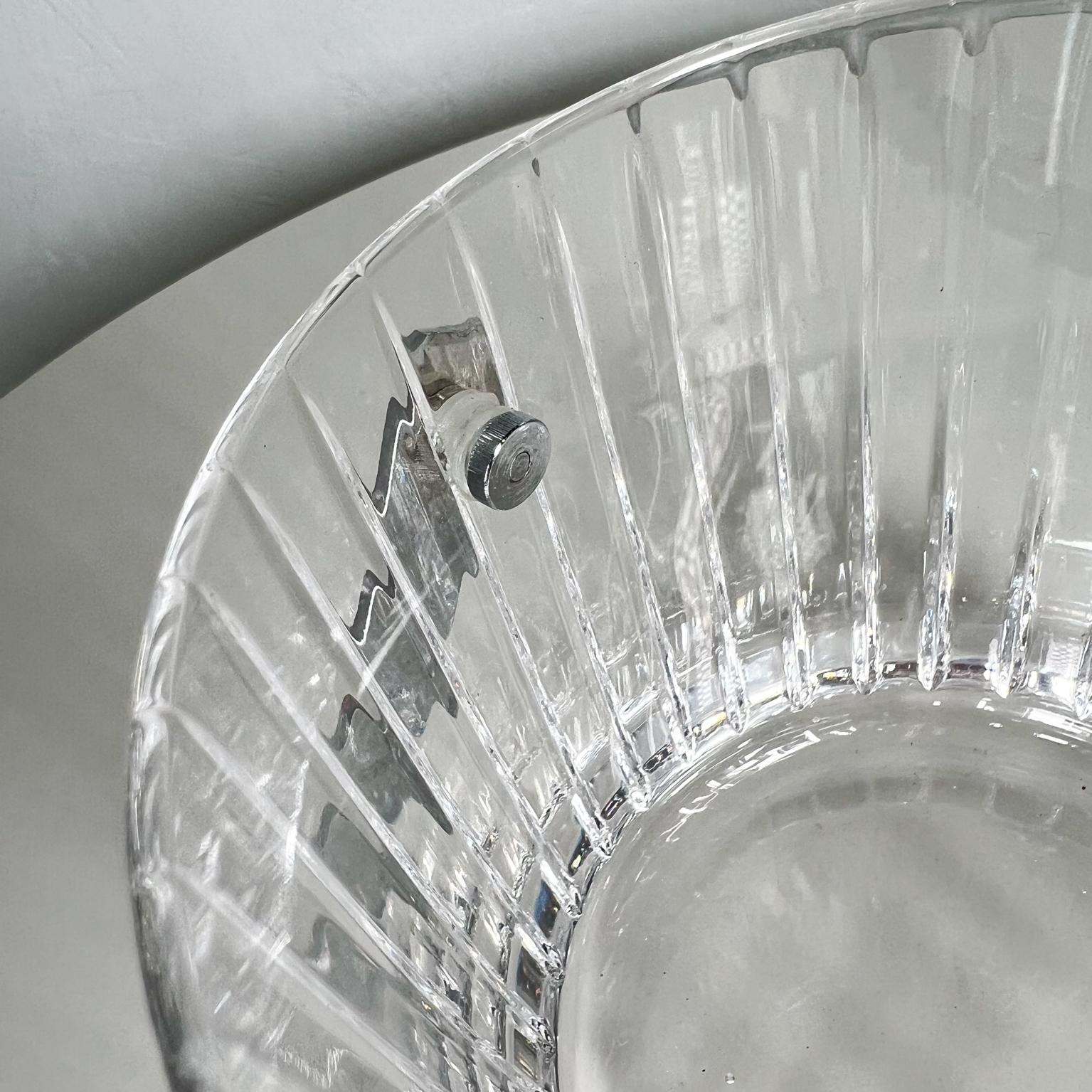 1960s Modernist Ribbed Crystal Glass Ice Bucket from Italy For Sale 4