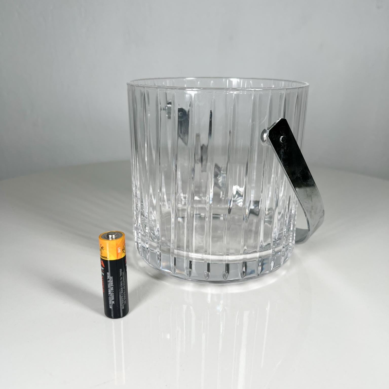 Mid-Century Modern 1960s Modernist Ribbed Crystal Glass Ice Bucket from Italy For Sale