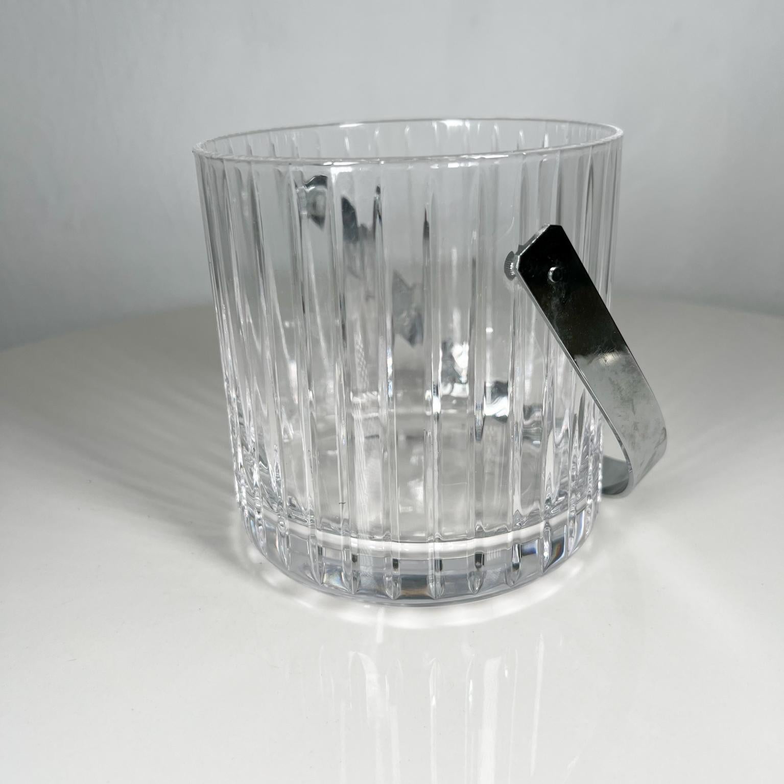 20th Century 1960s Modernist Ribbed Crystal Glass Ice Bucket from Italy For Sale