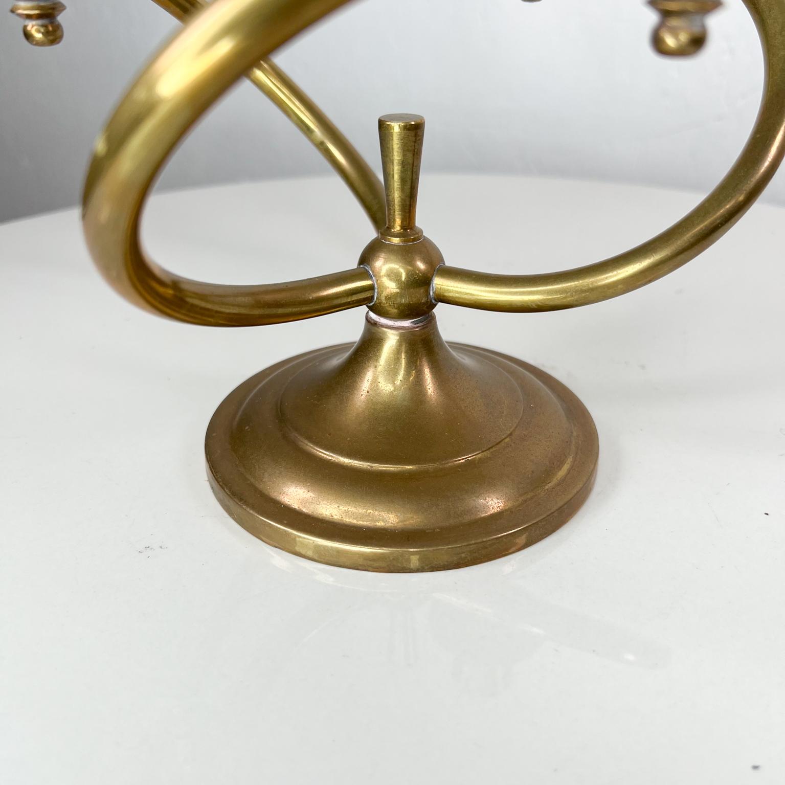 1960s Modernist Sculptural Brass Curve Three Arm Candle Holder Candelabra 3