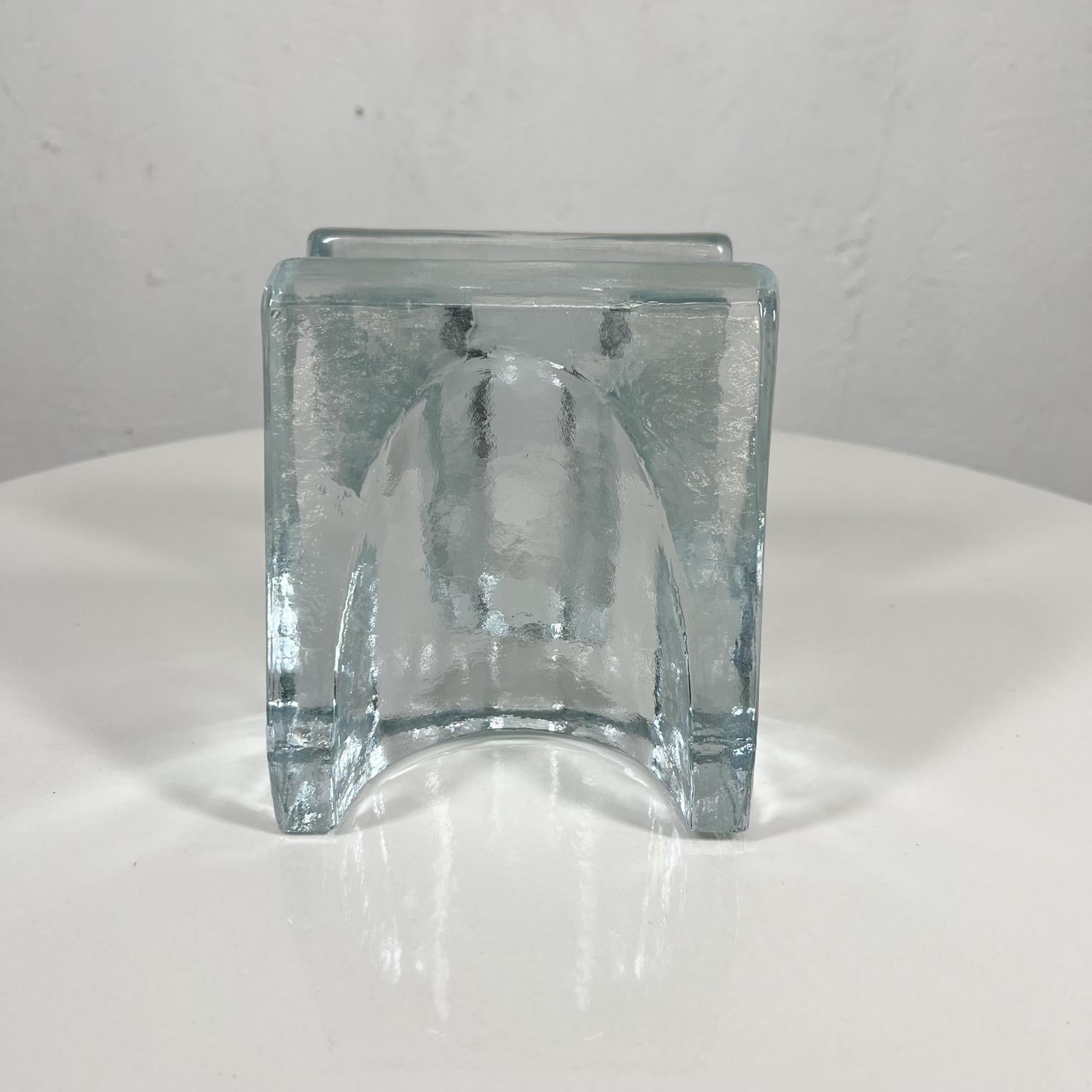 American 1960s Modernist Sculptural Clear Glass Wedge Bookends Wayne Husted Blenko WV
