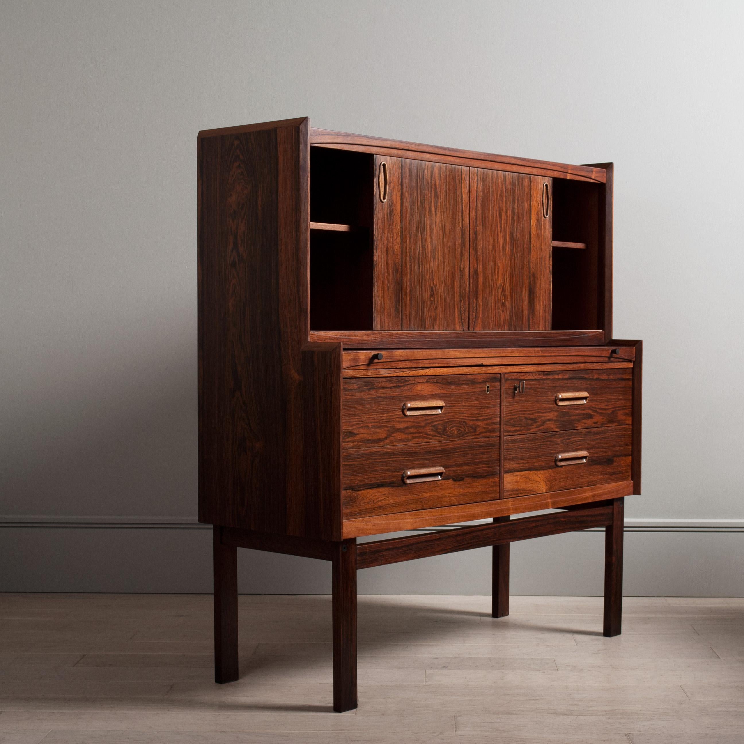 1960's Modernist Secretaire Baggaardens Mobler In Good Condition For Sale In London, GB