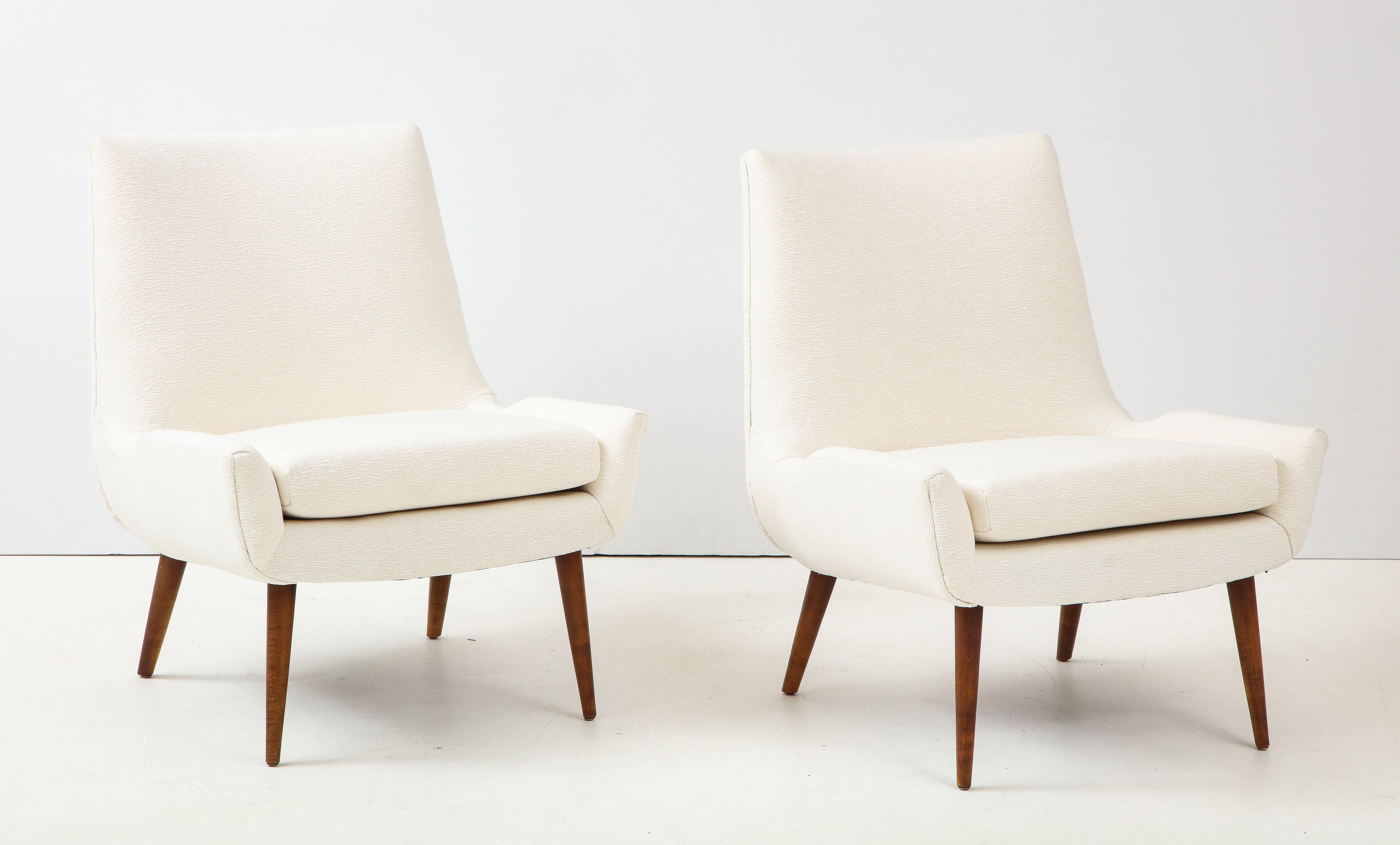Mid-Century Modern 1960s Modernist Slipper Chairs
