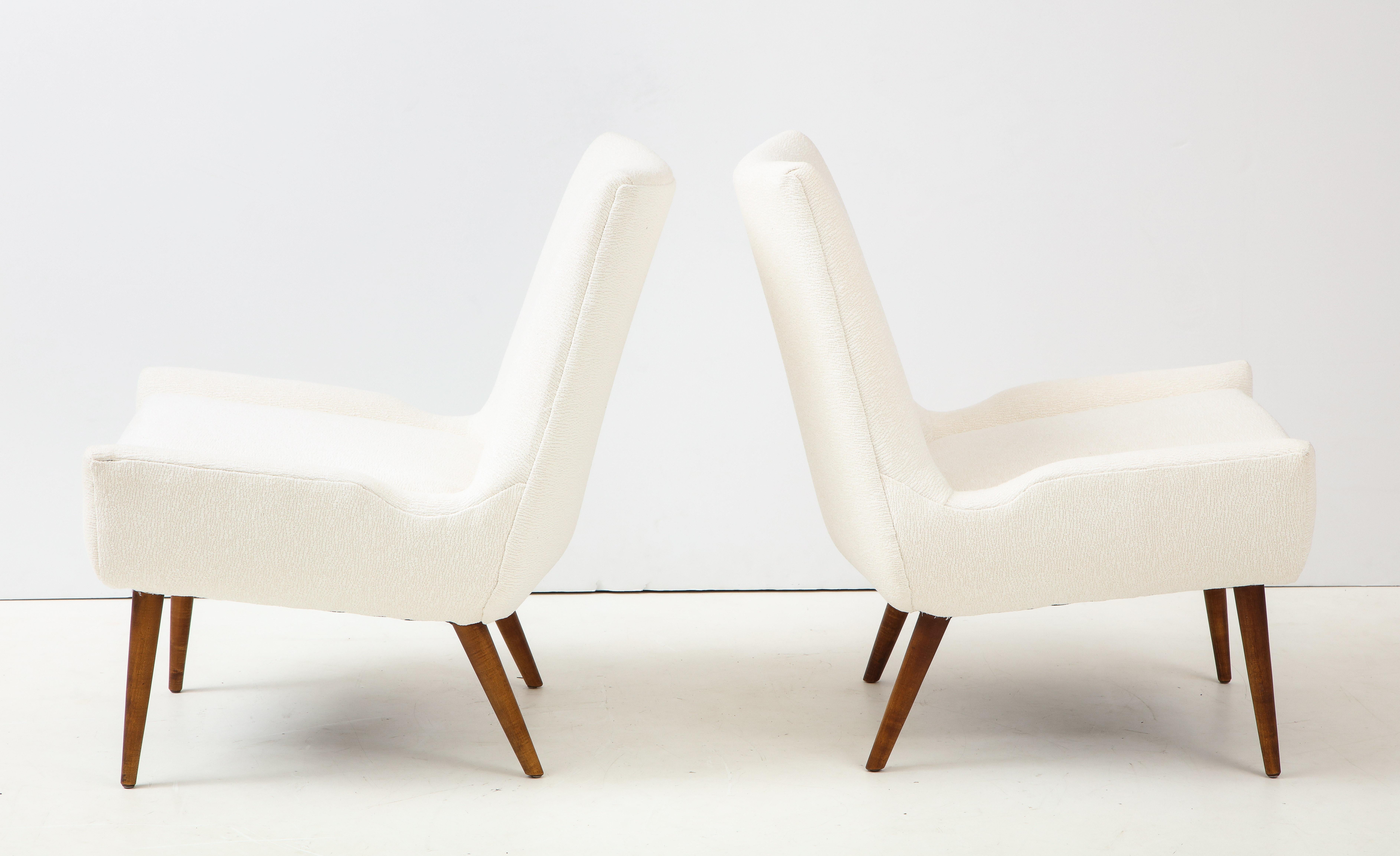 Upholstery 1960s Modernist Slipper Chairs