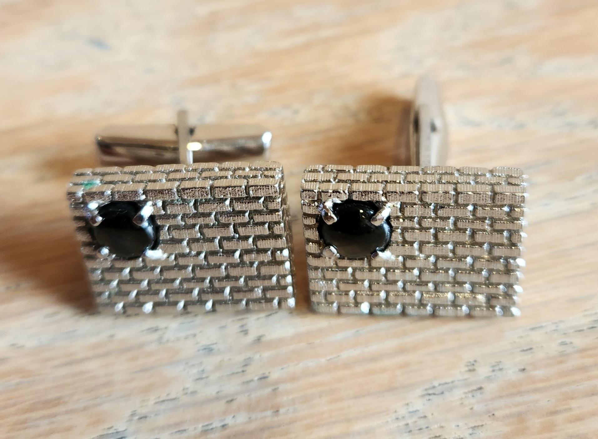Mid-Century moderno Gemelli Modernisti anni '60 in argento Sterling Stone in vendita