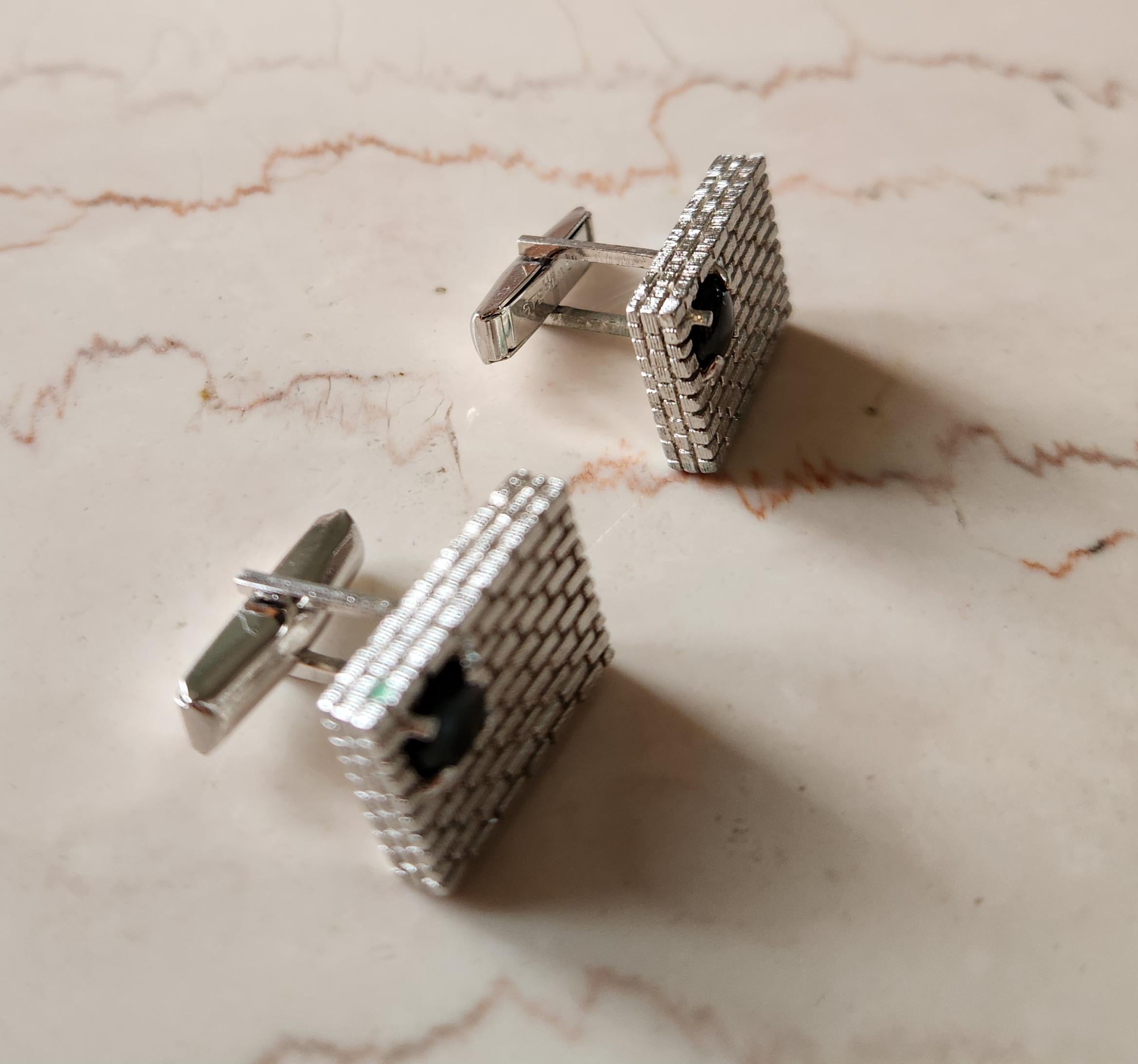 XX secolo Gemelli Modernisti anni '60 in argento Sterling Stone in vendita