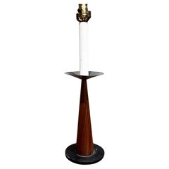 1960s Modernist Table Lamp Cone Shape Mahogany and Bronze Mexico