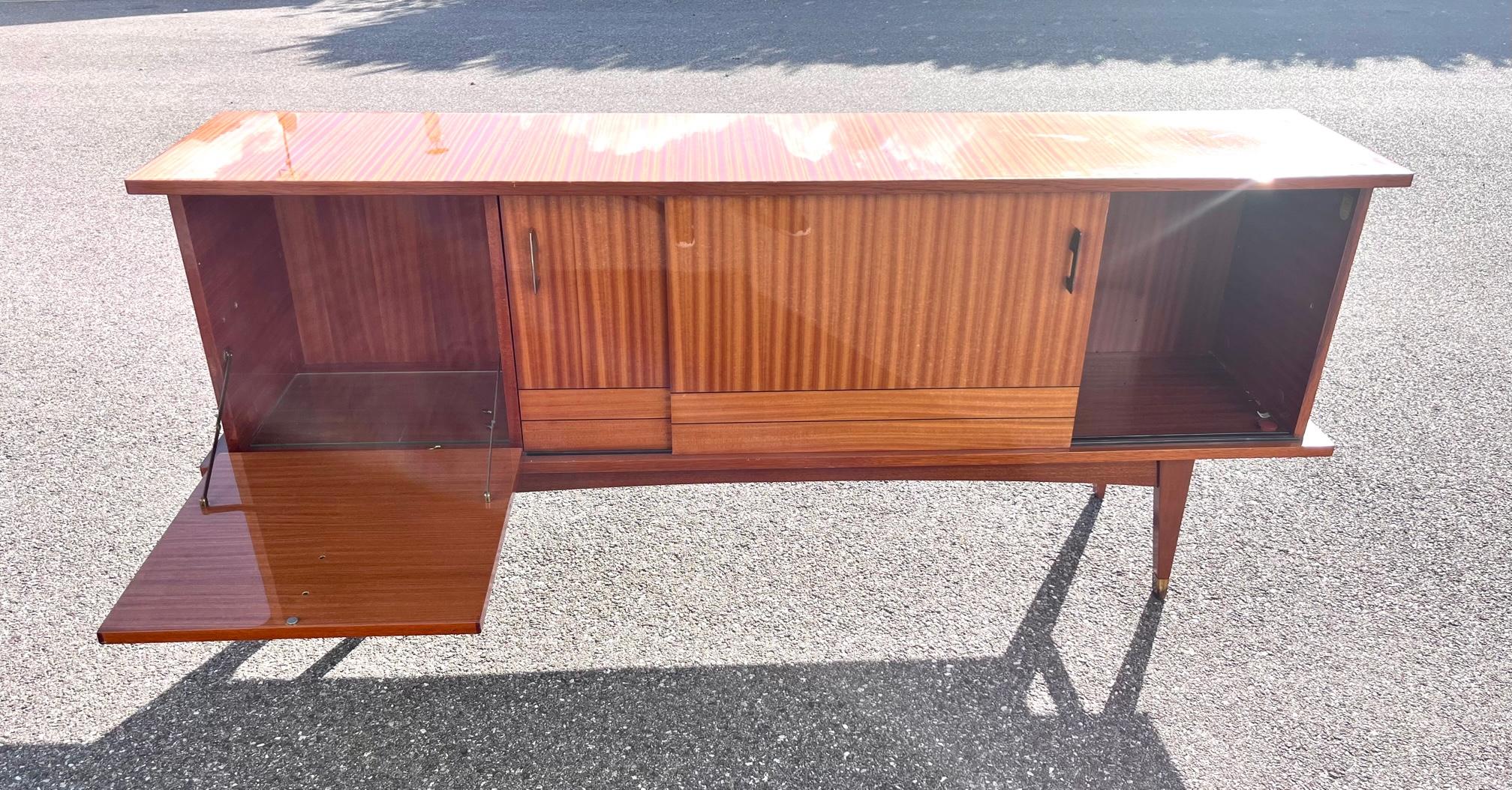 1960's Modernist Teak Cabinet In Good Condition For Sale In Brooklyn, NY