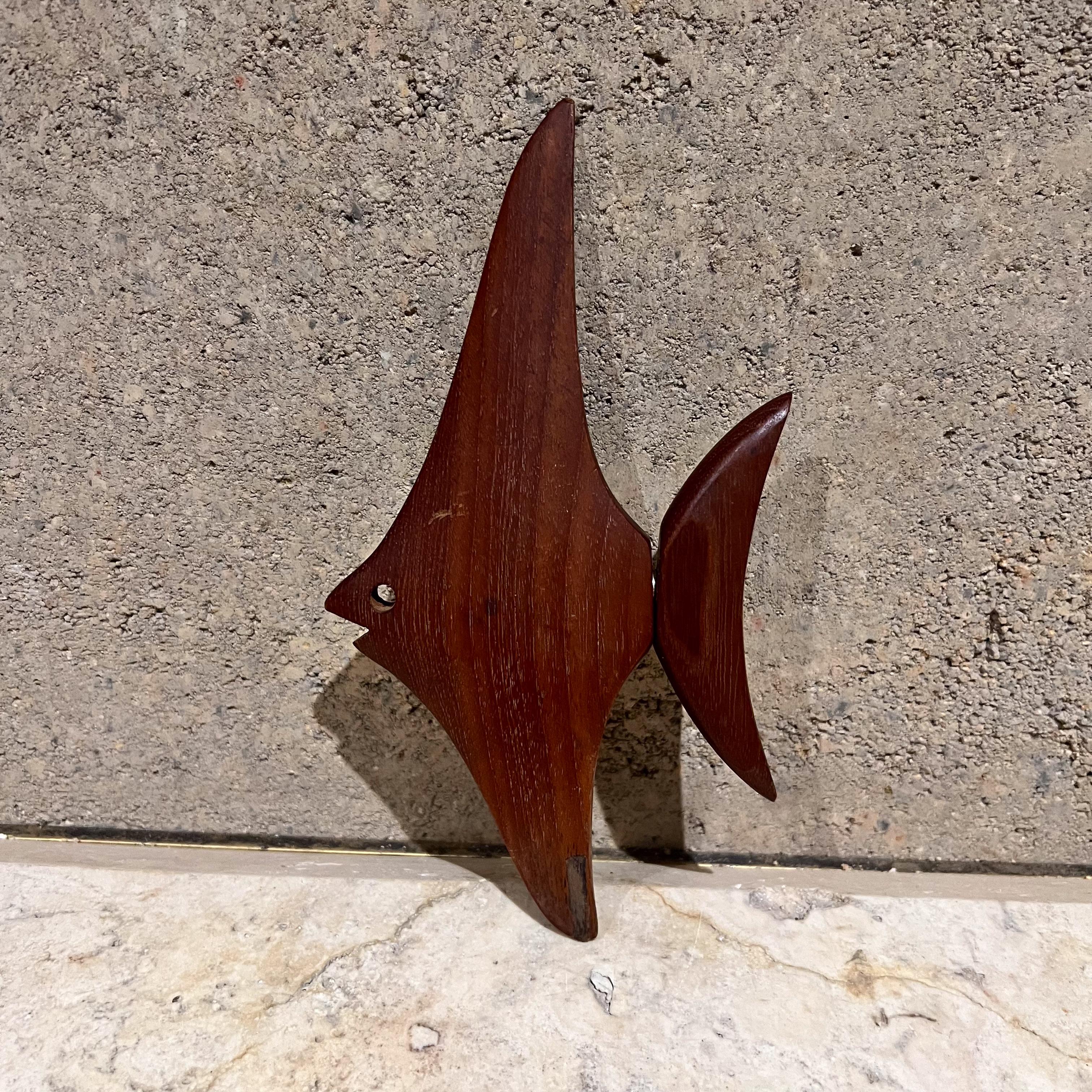 Mid-Century Modern 1960s Modernist Teak Fish Bottle Opener For Sale