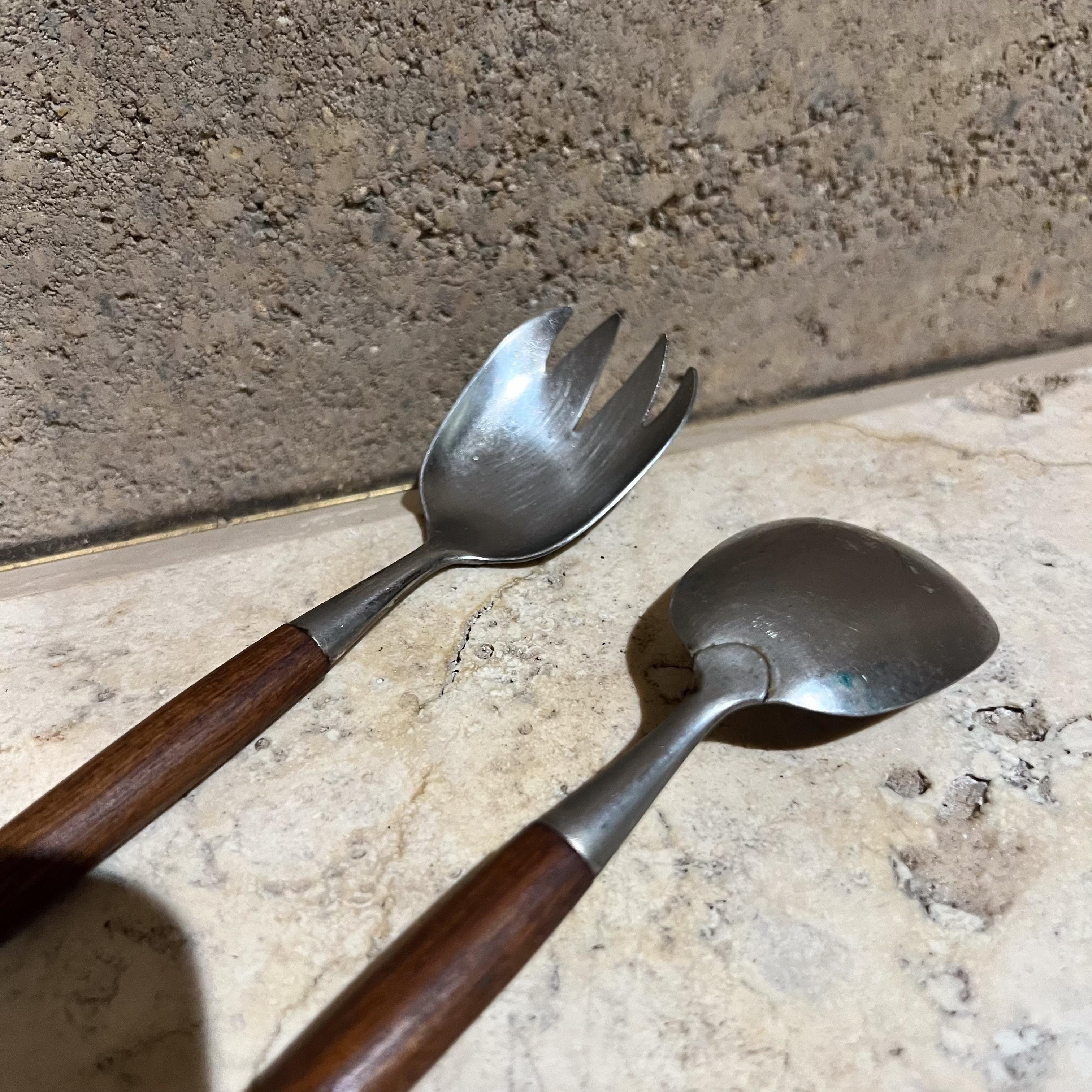1960s Modernist Teak Salad Server Set Norway For Sale 2