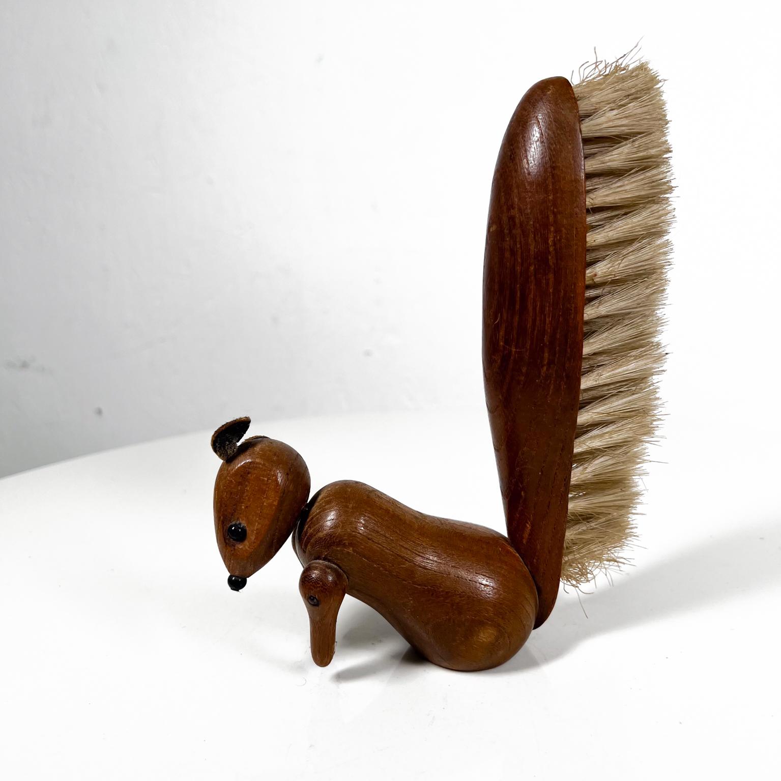 Mid-Century Modern 1960s Modernist Wood Squirrel Personal Valet Brush Style Bojesen For Sale