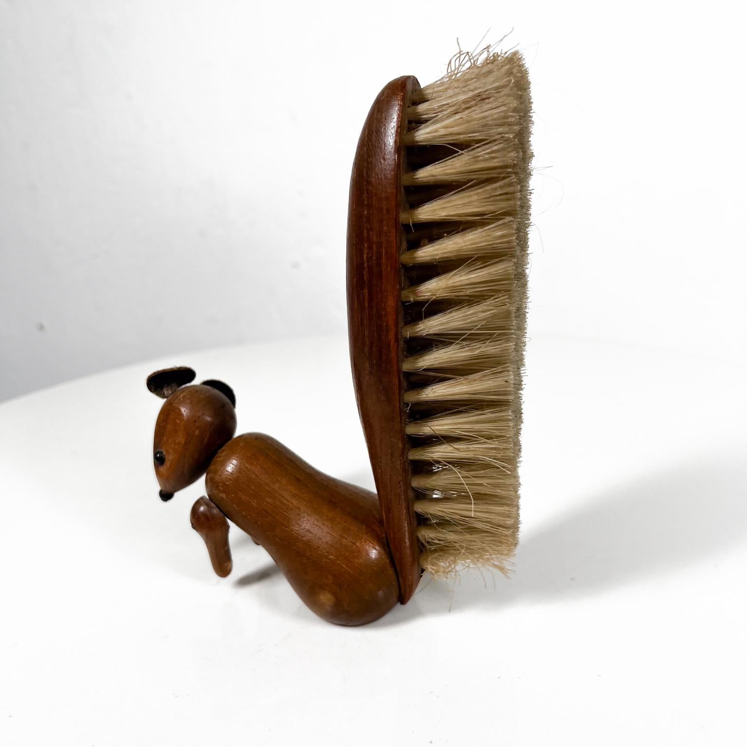 1960s Modernist Wood Squirrel Personal Valet Brush Style Bojesen For Sale 1