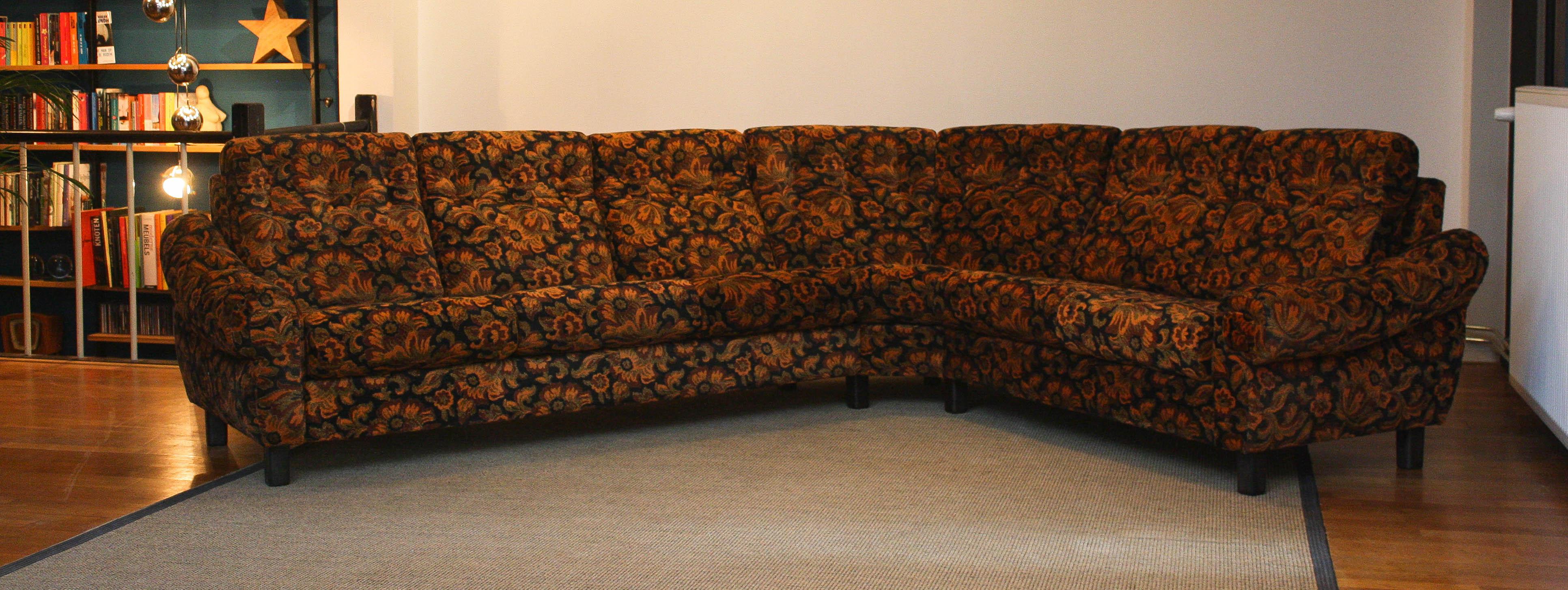 1960's Modulair Corner Sofa in Jacquard Fabric by Broderna Andersson Sweden In Good Condition In Silvolde, Gelderland