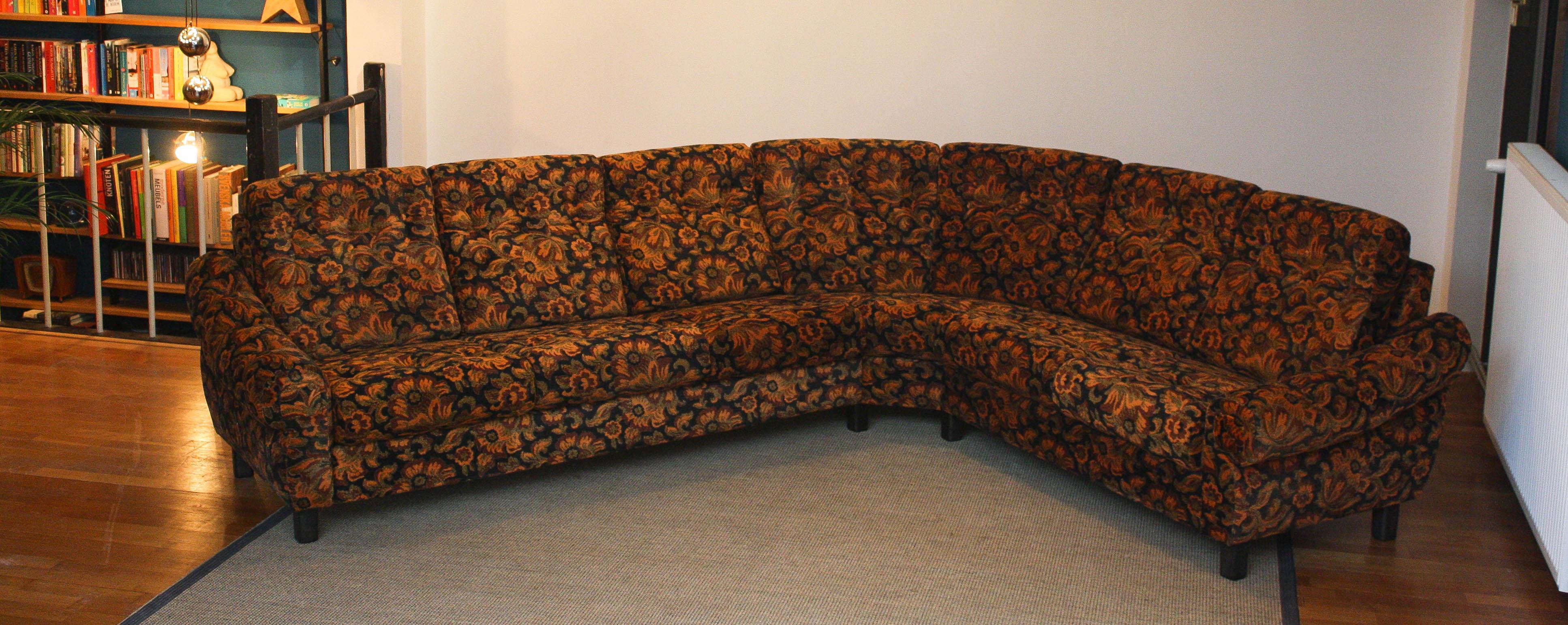 Mid-20th Century 1960's Modulair Corner Sofa in Jacquard Fabric by Broderna Andersson Sweden