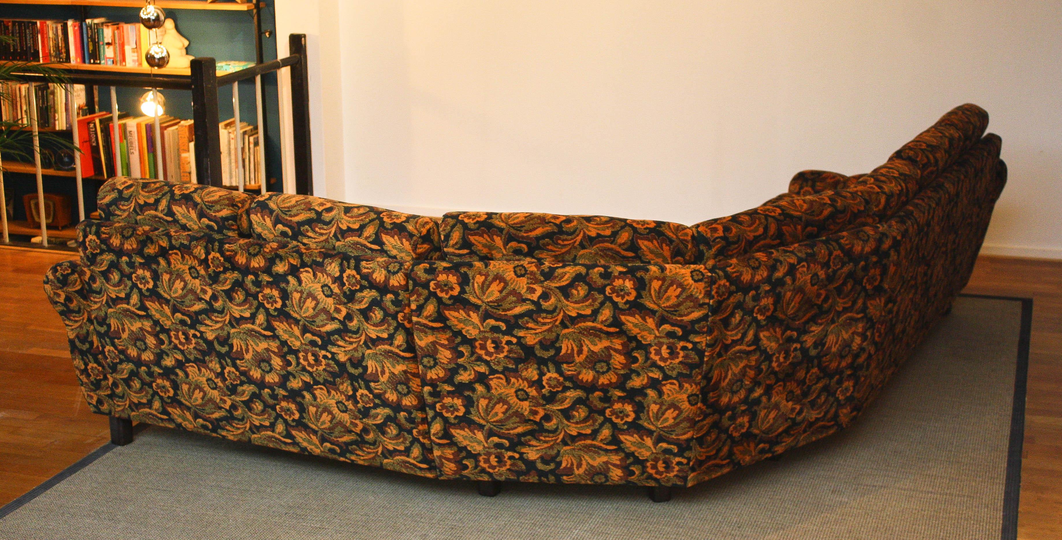 1960's Modulair Corner Sofa in Jacquard Fabric by Broderna Andersson Sweden 3