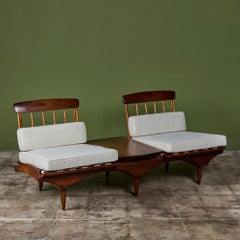 1960s Modular Sofa by Phillip Lloyd Powell in Black Walnut & Hickory