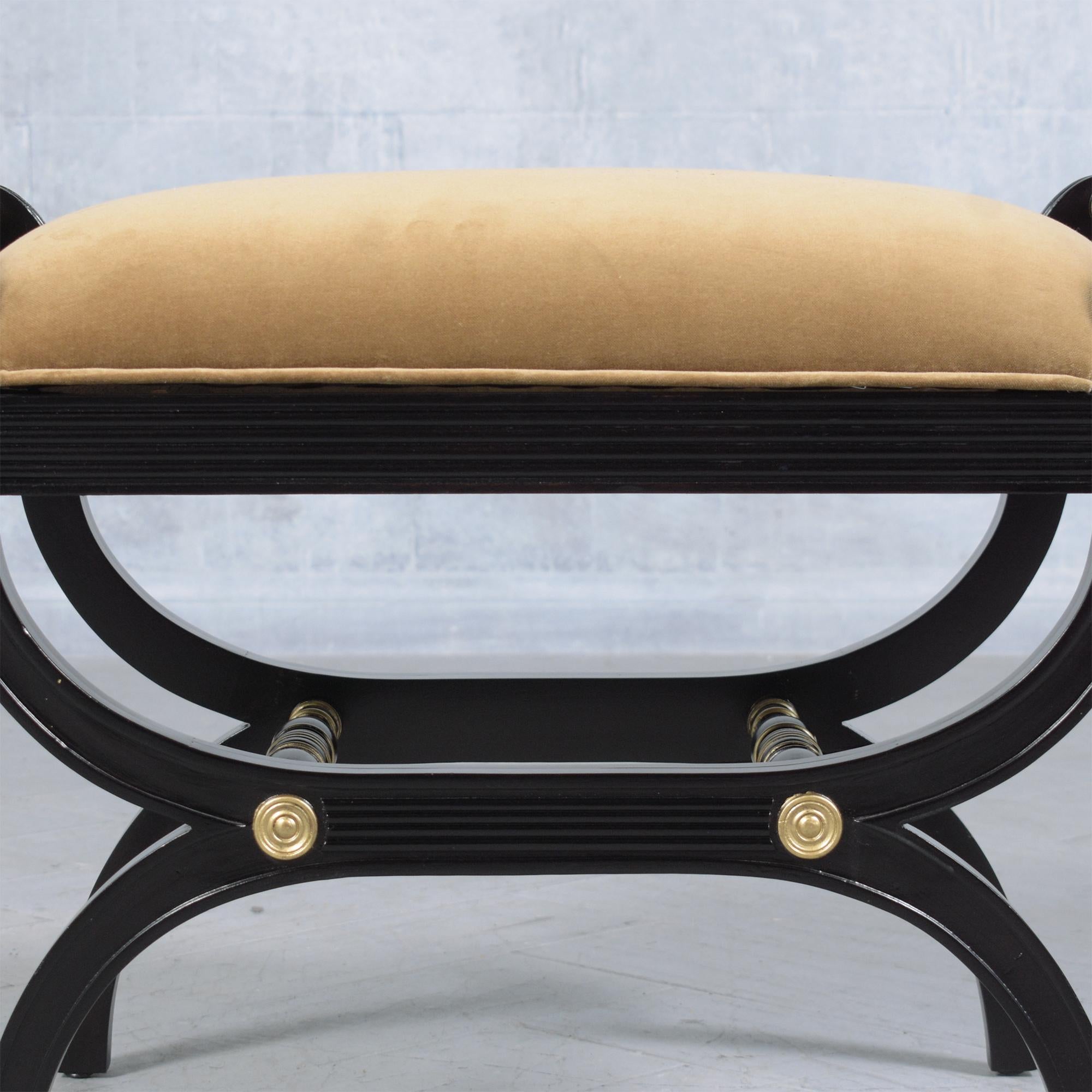 1960s Mohair Regency Style Bench 3