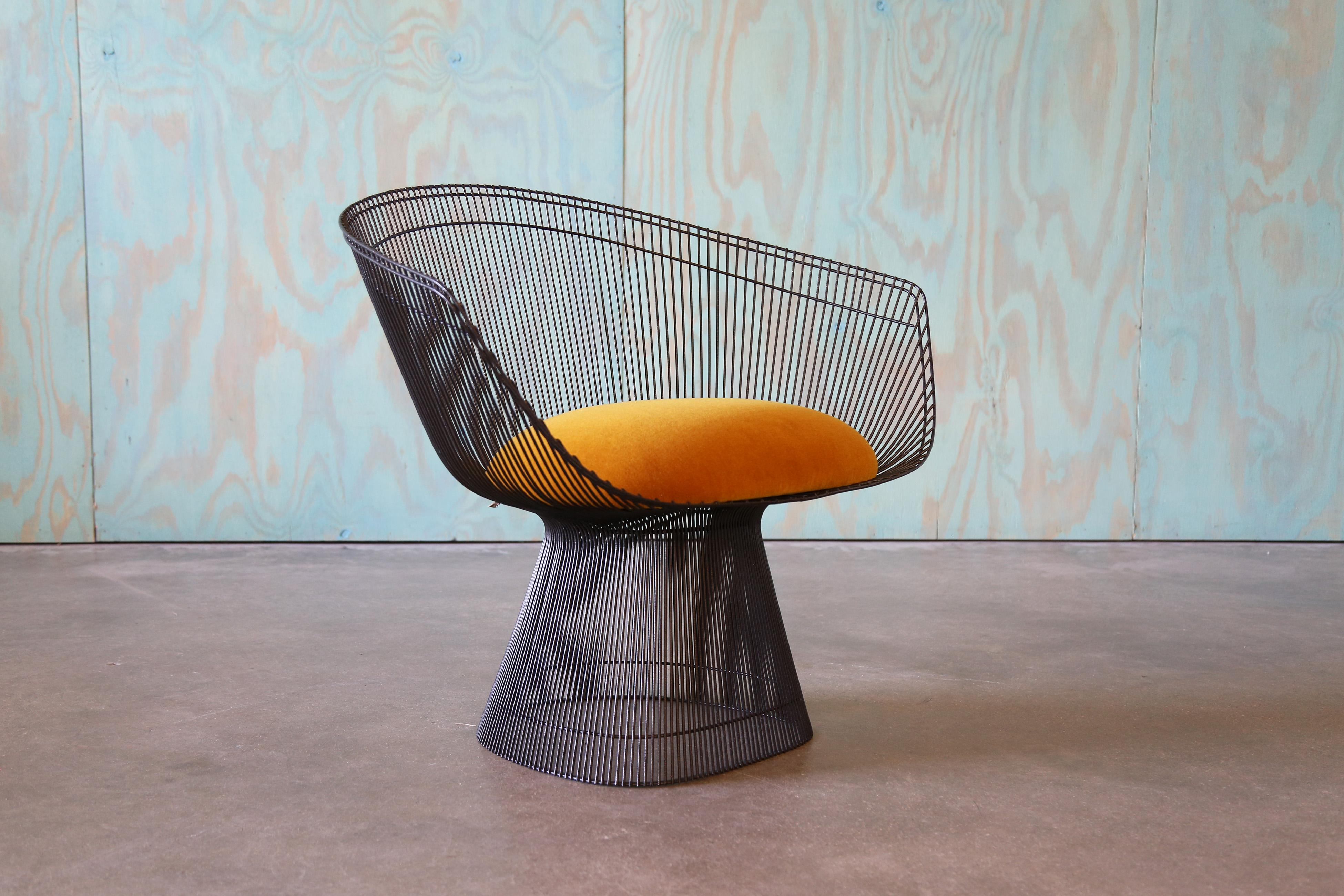 Sillón de Mohair Warren Platner para Knoll de los años 60 Mid Century Modern Moderno de mediados de siglo en venta