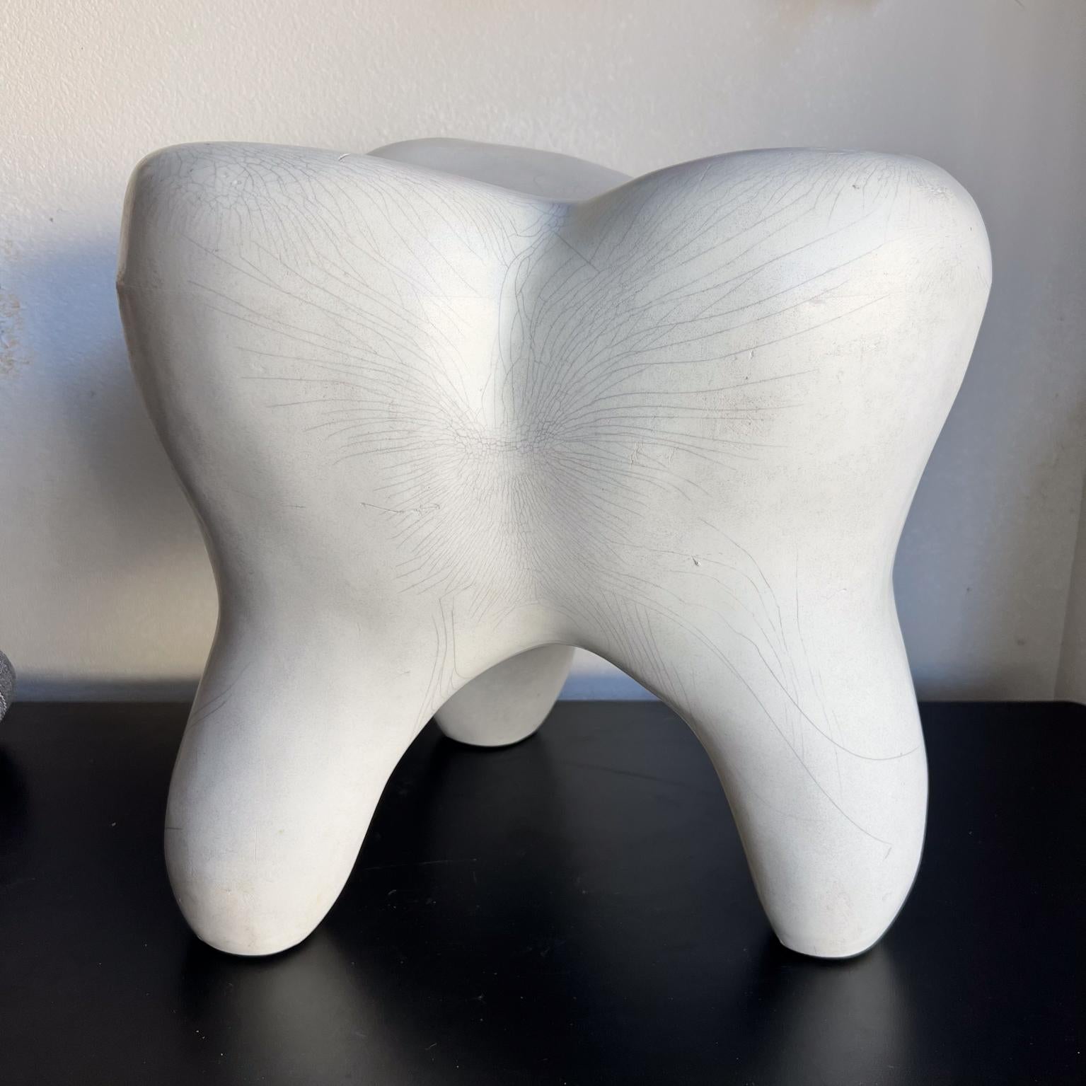 Mid-Century Modern 1960s Molded Plastic Tooth Stool Pop Art by Gardner-Felts North Carolina