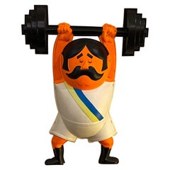 1960’s Molded Plastic Weight Lifter with moving arms