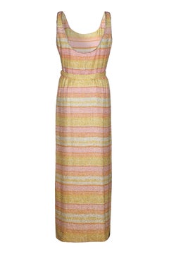 1960s Mollie Parnis Pastel Beaded Column Dress