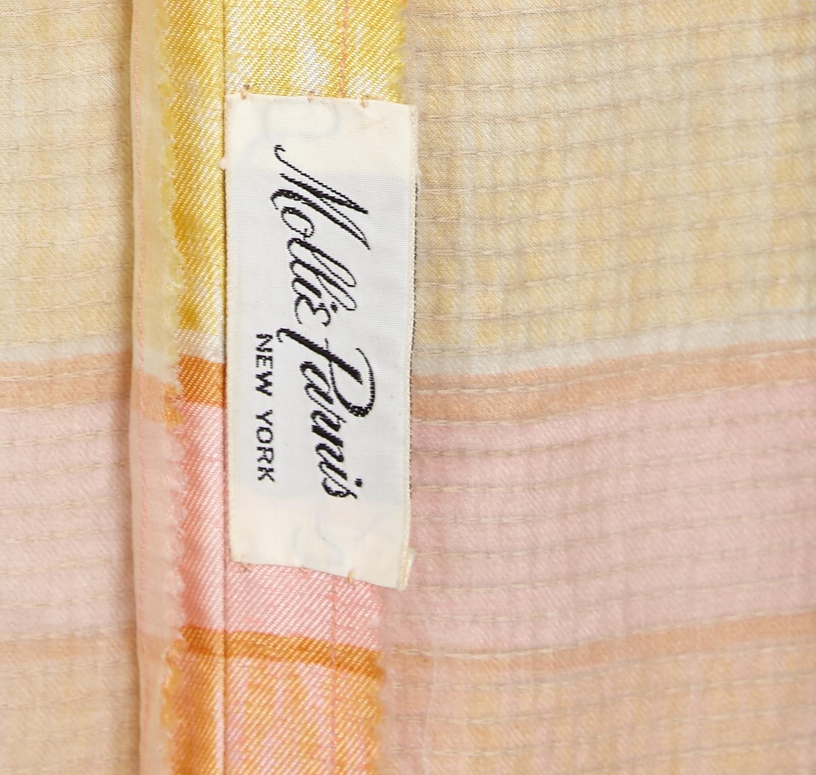Women's 1960s Mollie Parnis Pastel Beaded Column Dress  For Sale