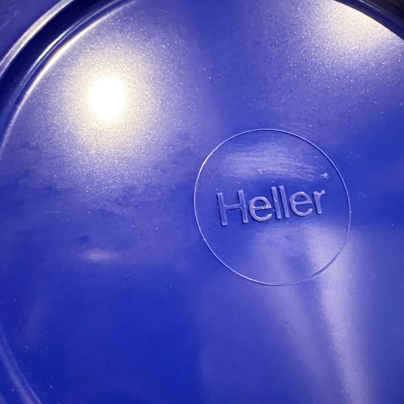 1960s MoMA Heller Design Summer 11 Blue Plastic Plates Massimo & Lella Vignelli In Good Condition For Sale In Chula Vista, CA