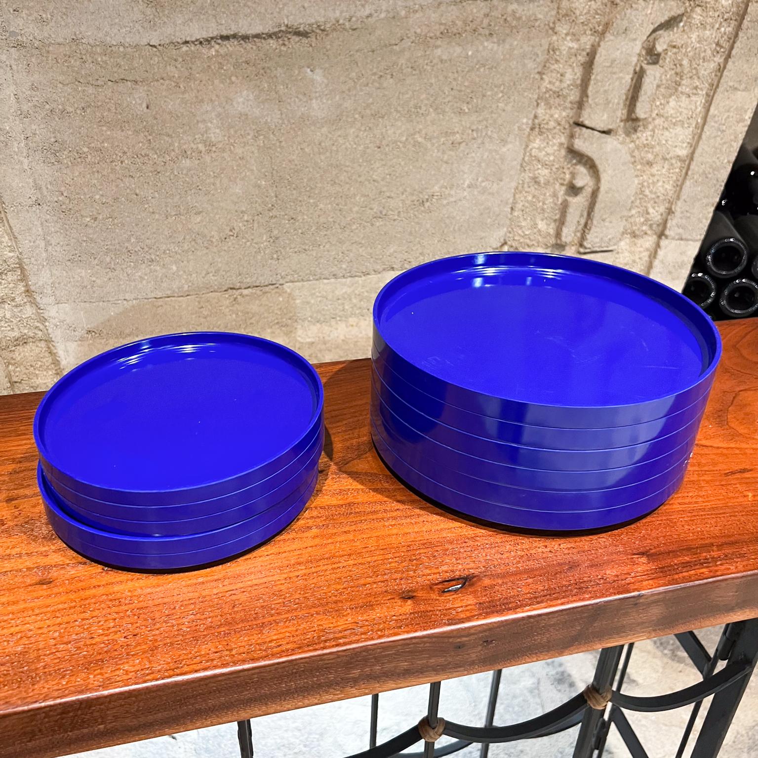 Mid-20th Century 1960s MoMA Heller Design 11 Blue Plastic Plates Massimo & Lella Vignelli