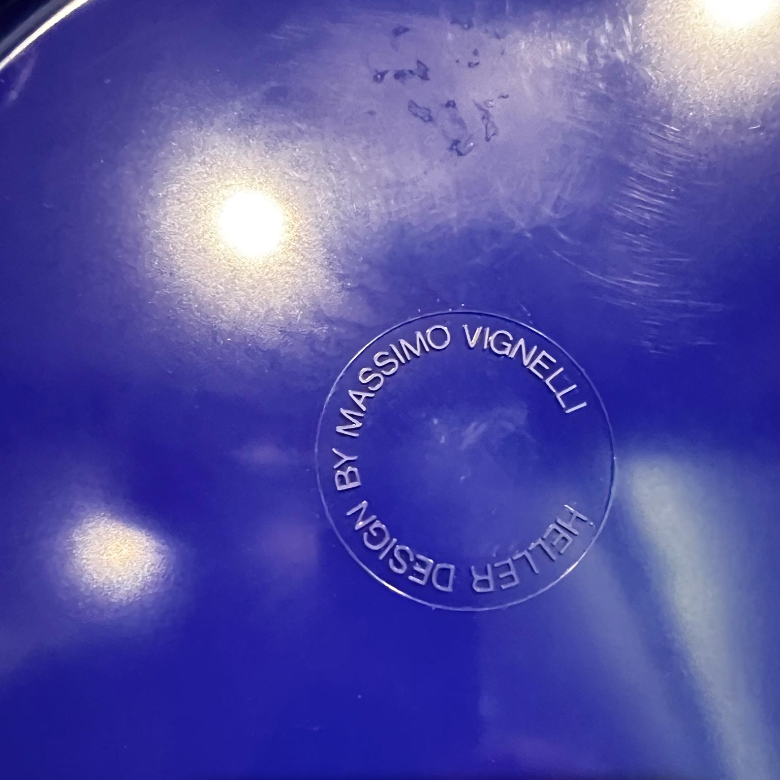 1960s MoMA Heller Design Summer 11 Blue Plastic Plates Massimo & Lella Vignelli For Sale 1