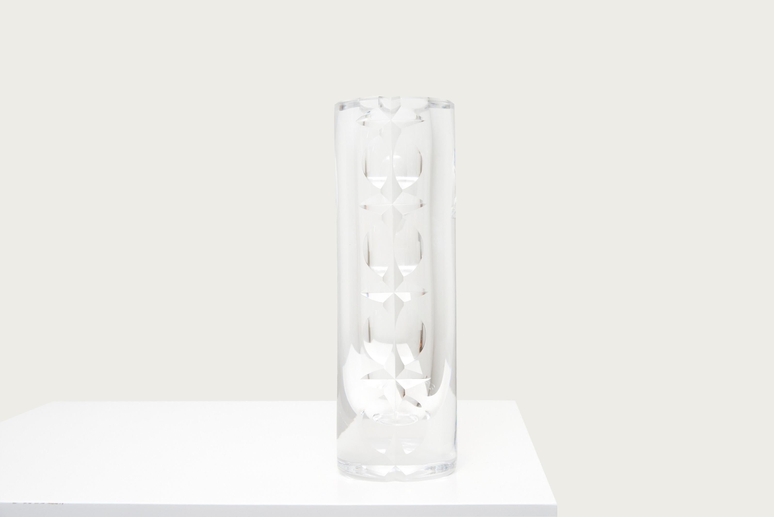 Mid-Century Modern 1960s Mona Morales-Schildt Clear Glass Vase for Kosta Boda For Sale