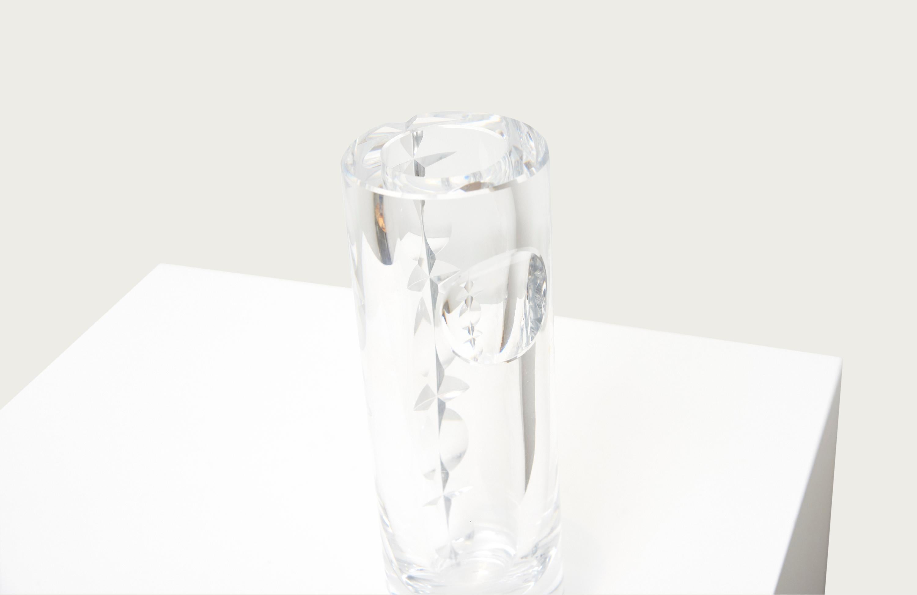 Mid-20th Century 1960s Mona Morales-Schildt Clear Glass Vase for Kosta Boda For Sale