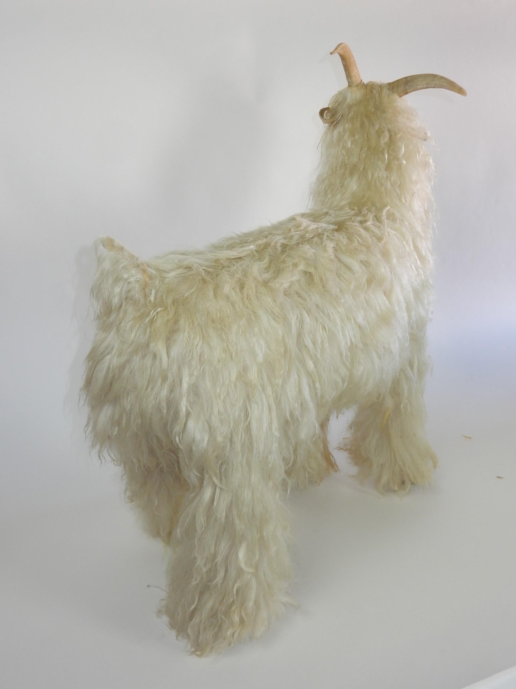 Spanish 1960's Mongolian Sheep Pouf Ottoman Sculptures pair For Sale