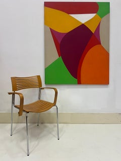 1960s Monumental Abstract Painting, by Mariette Bevington Listed Artist