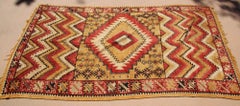1960s Moroccan authentic Berber Rug Orange Yellow and Ivory 10 ft x 5ft.