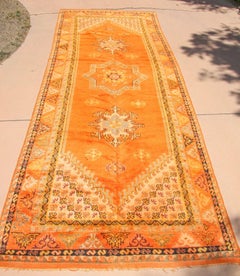 Moroccan Berber Rug Burnt Orange 16ft Long 1960s