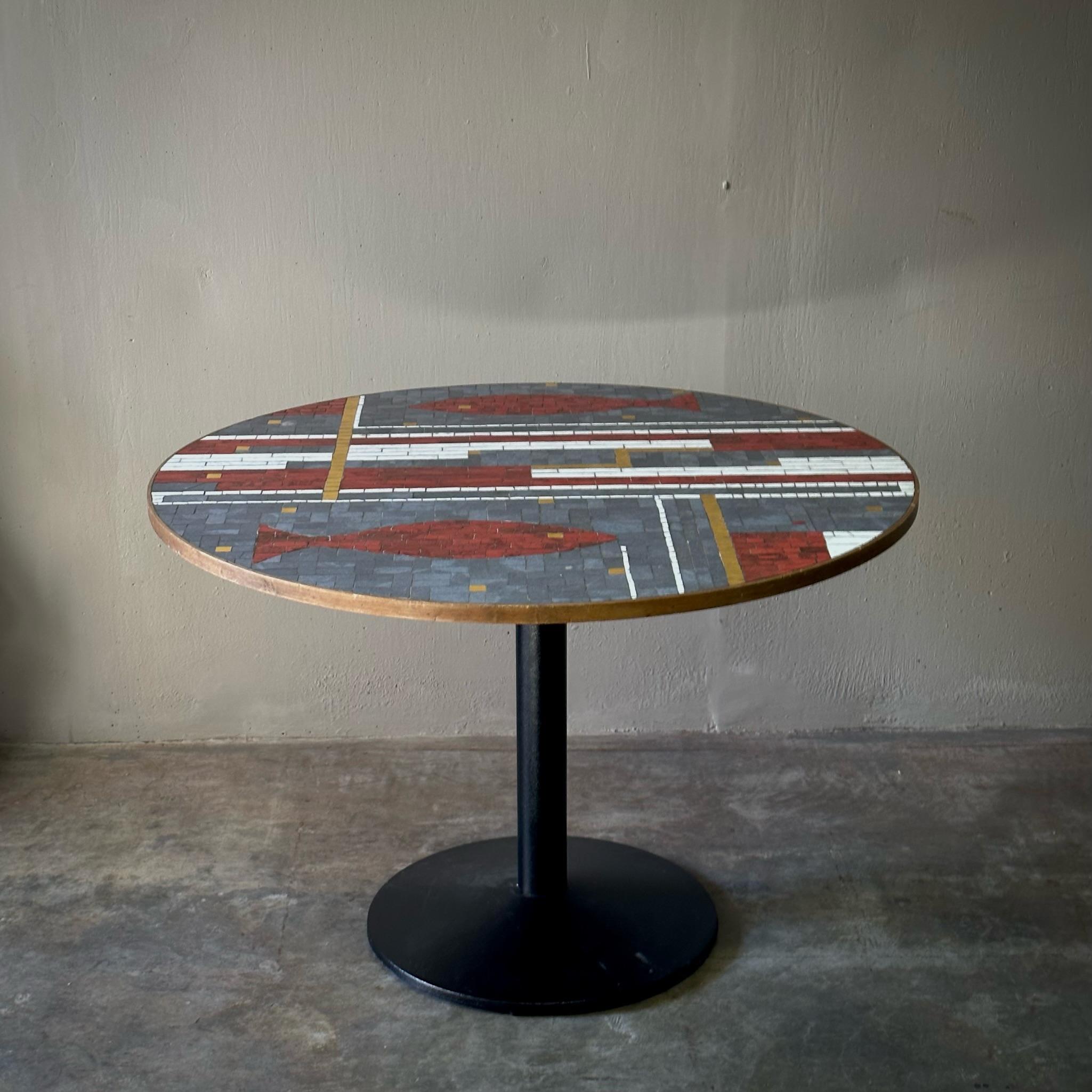 1960s Mosaic Center or Dining Table In Good Condition In Los Angeles, CA