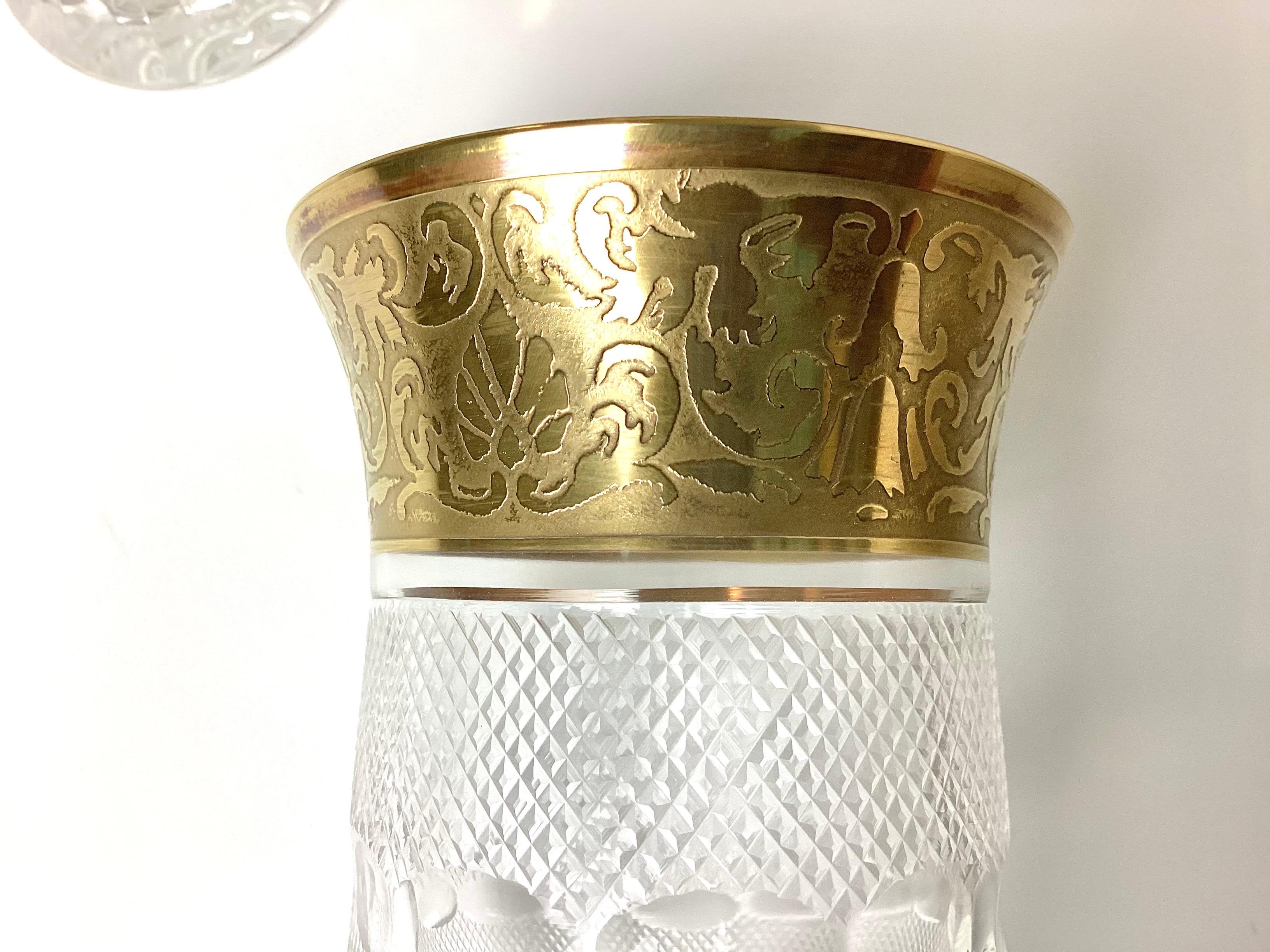 Juego de 6 vasos de agua Splendid de cristal tallado Moser de los años 60 Checo en venta