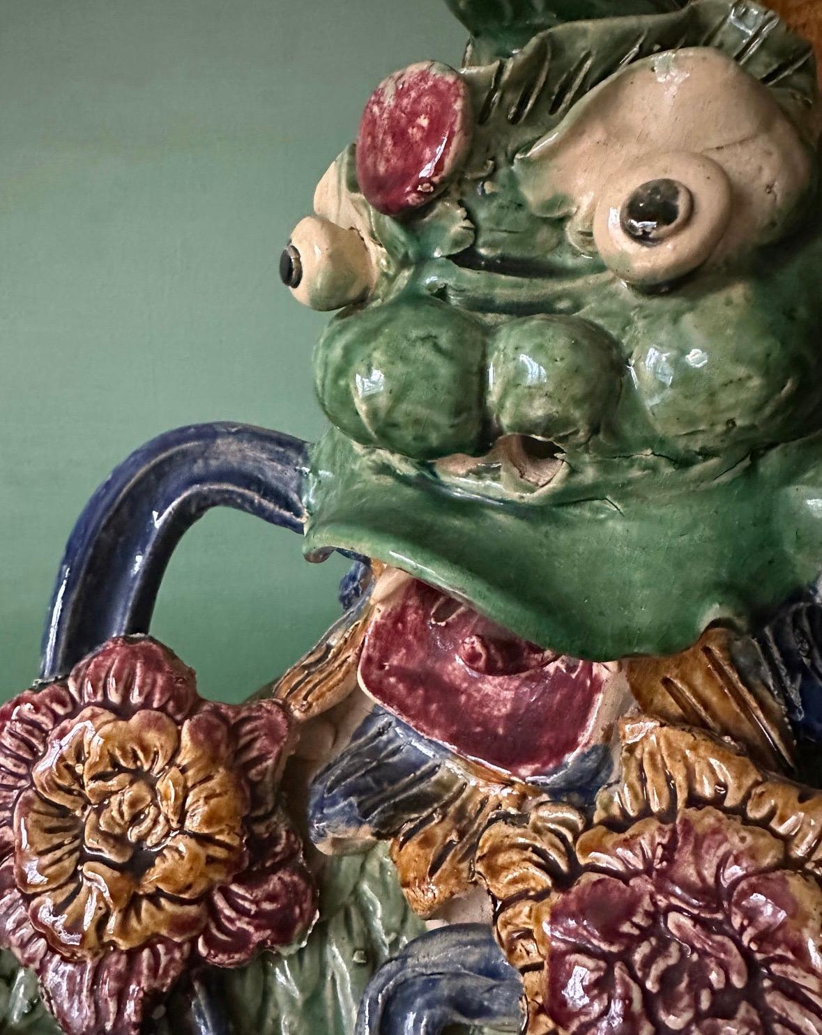 Ceramic 1960s Mother Guardian Foo Dog Pair For Sale