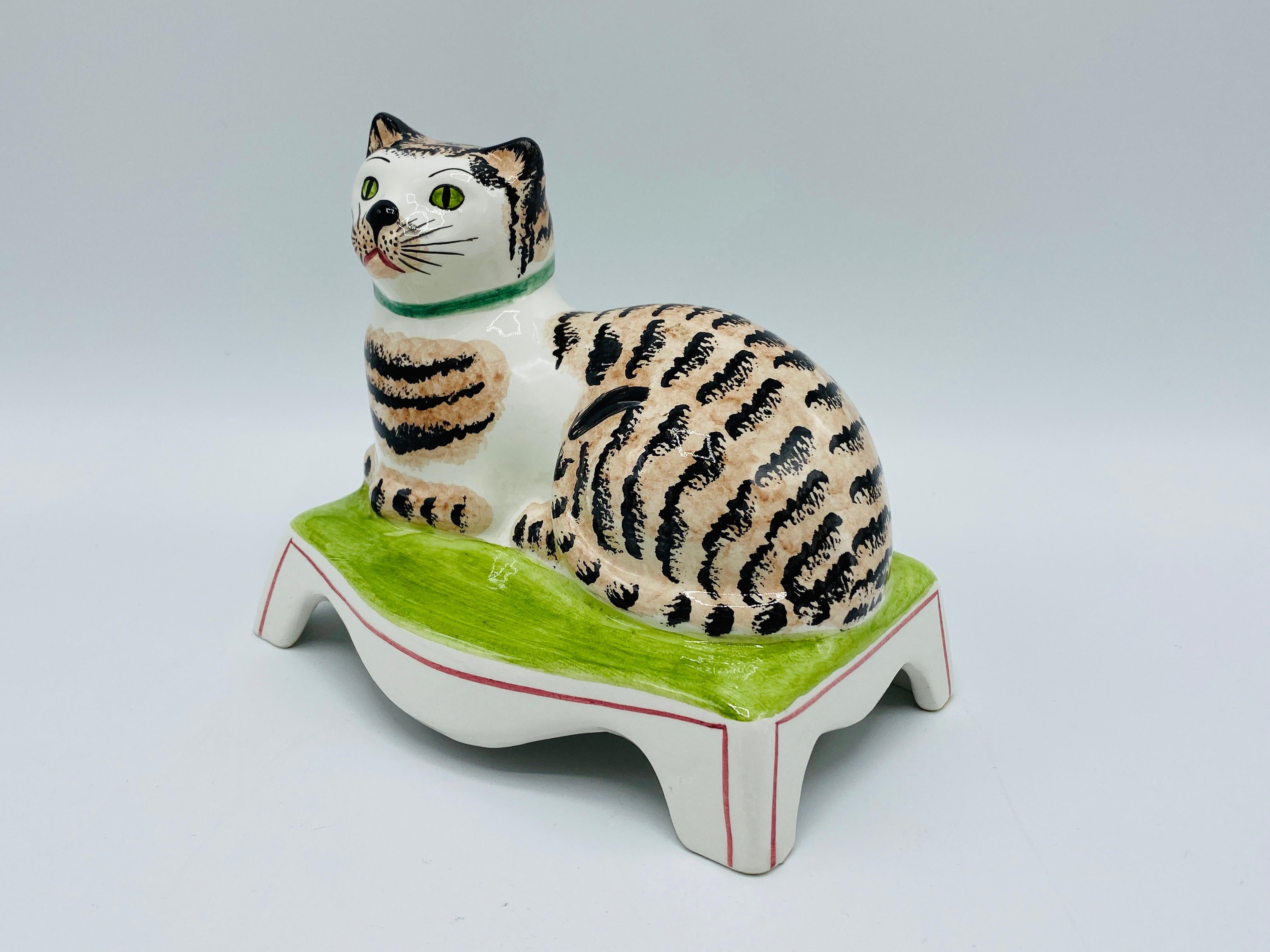 1960s Mottahedeh Italian Ceramic Cat Sculpture 3