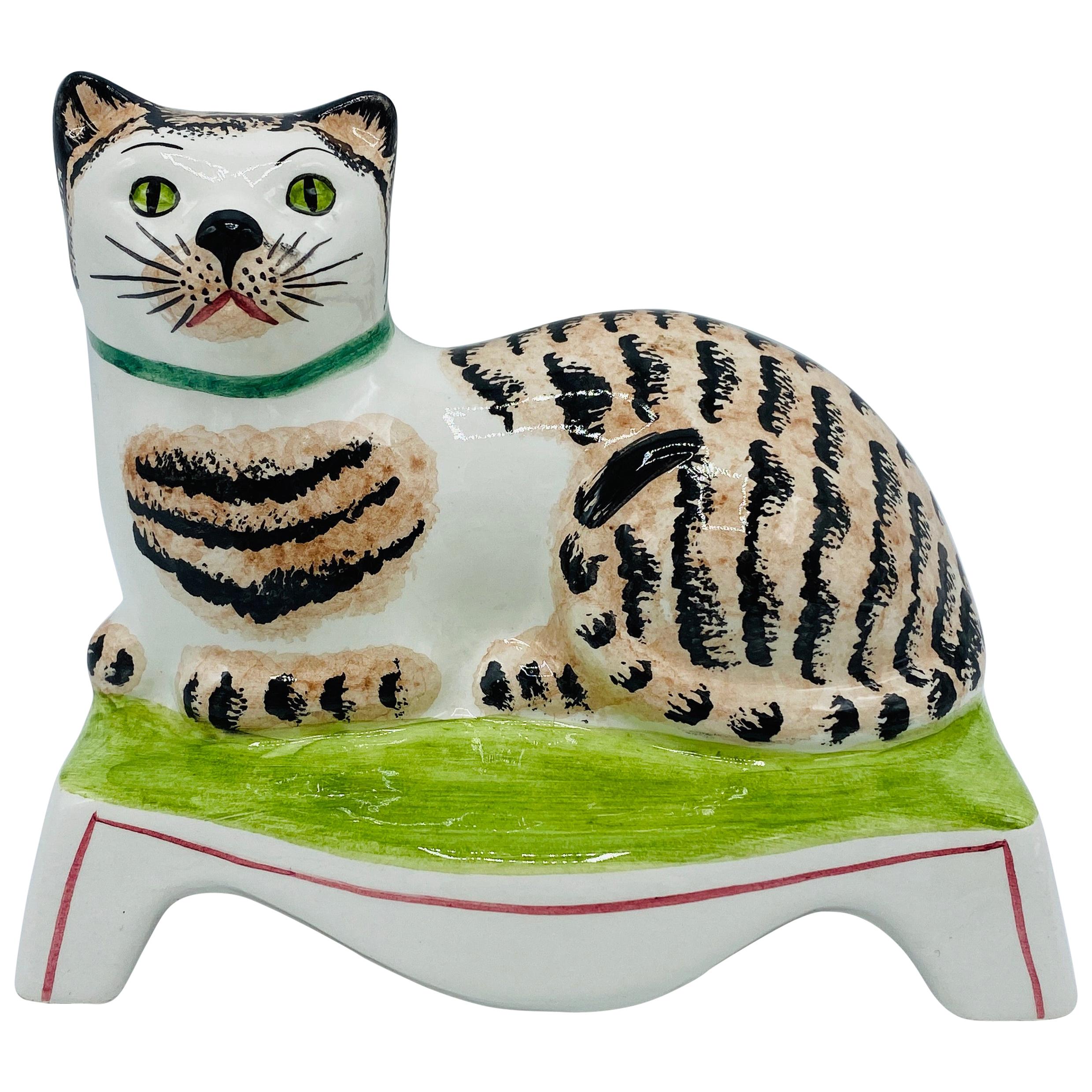 1960s Mottahedeh Italian Ceramic Cat Sculpture