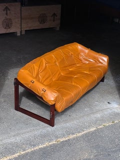 1960s MP91 Sofa by Percival Lafer in hardwood and Italian leather