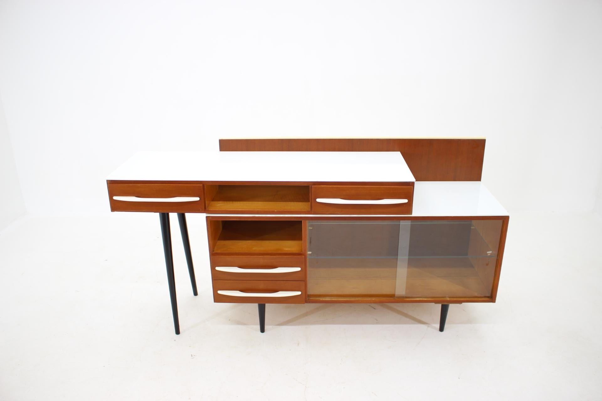 Mid-Century Modern 1960s M.Pozar Modular Set of Desk and Chest of Drawers, Czechoslovakia For Sale
