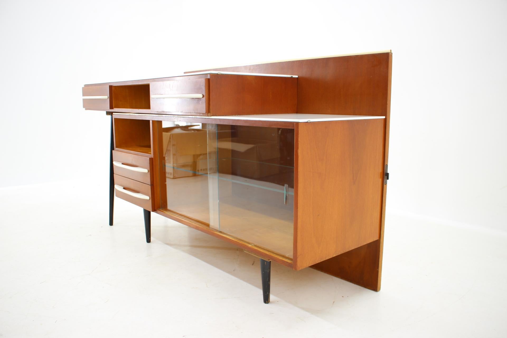 Wood 1960s M.Pozar Modular Set of Desk and Chest of Drawers, Czechoslovakia For Sale