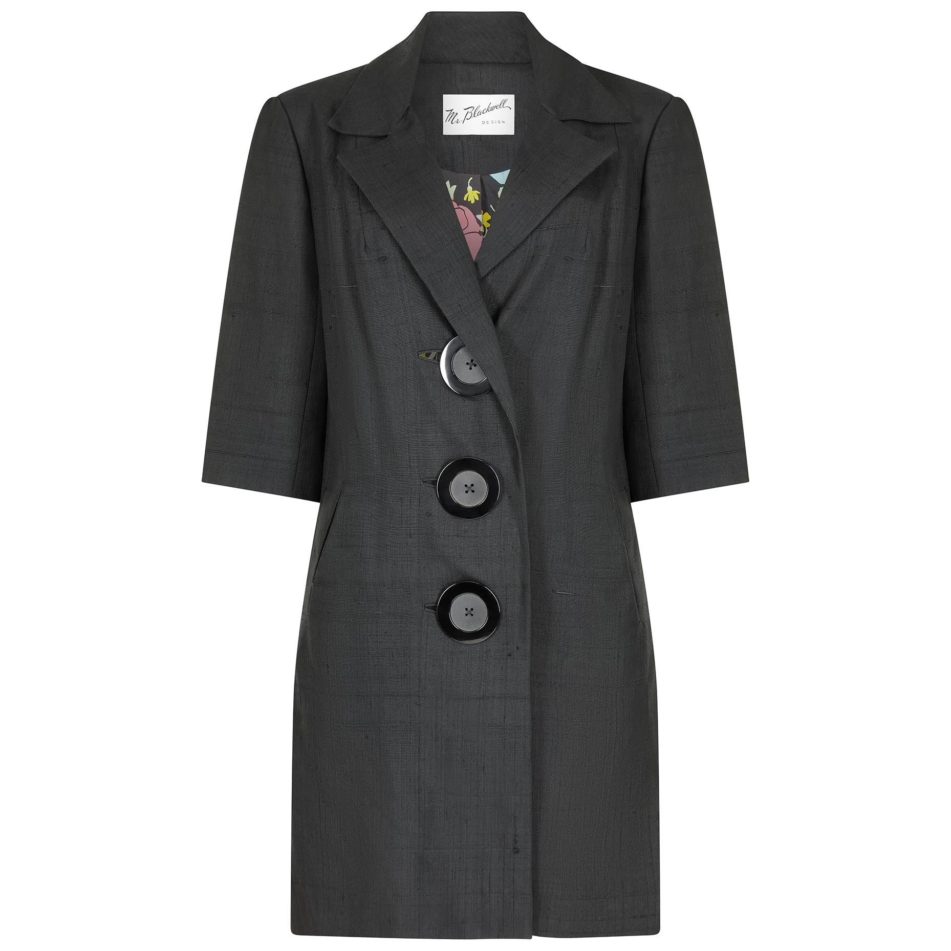 1960s Mr Blackwell Coatdress with Statement Buttons