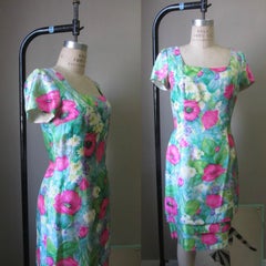 Mr. Blackwell Silk Floral Print Dress, Circa 1960s