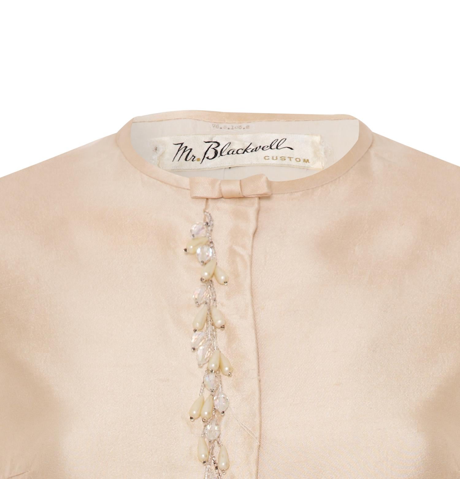 Beige 1960’s Mr Blackwell Ivory Silk jacket