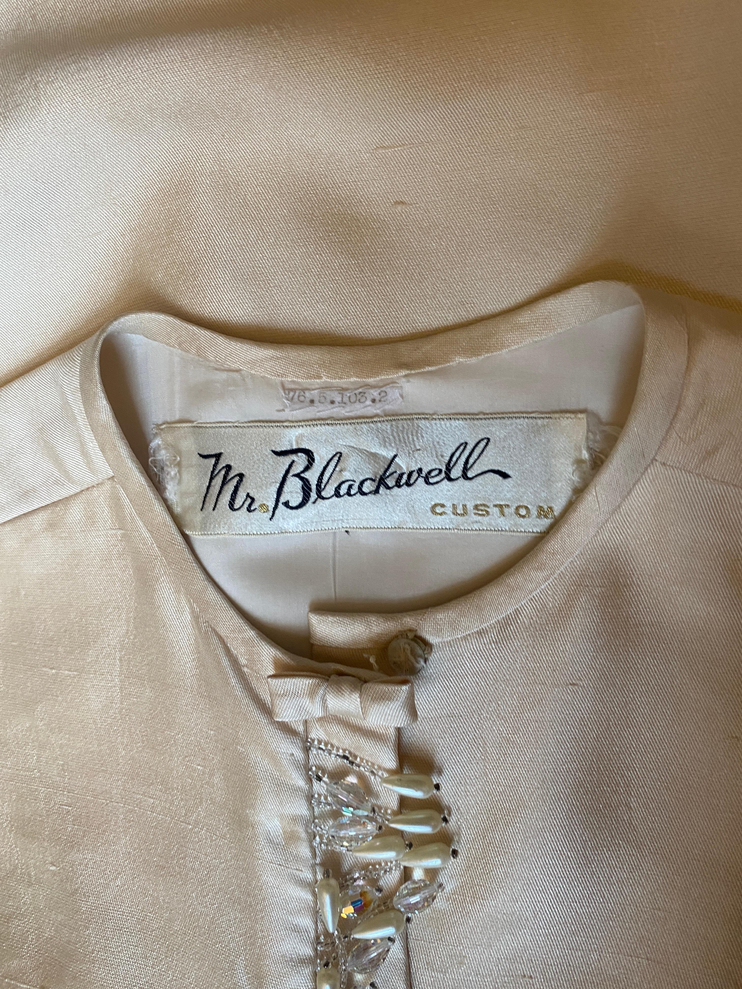 Women's 1960’s Mr Blackwell Ivory Silk jacket