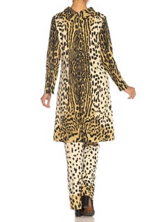 1960S MR. DINO Leopard Print Polyester Knit Tunic & Pants Ensemble